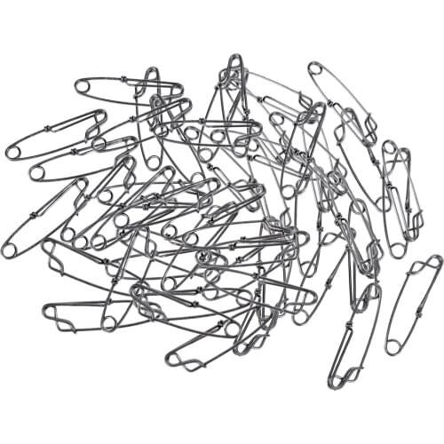 50pcs Stainless Steel Long Line Clips Float Line Tuna Clip Fishing Connector