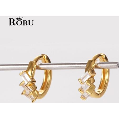 S925 Silver Small Hoop Earrings Shinny Zircon Gold Silver Ear Rings for Ladies Girls Birthday Party Gifts Womens Summer Jewel