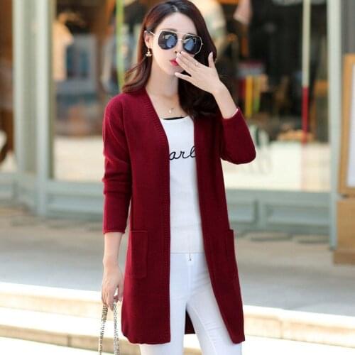 2021 Spring Women Long Sleeve Casual Outerwear Female Elegant Pocket Knitted Sweater Coat Ladies High Quality Cardigans H472