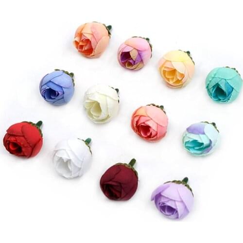 10pcs/lot Artificial Flower Silk Rose Small Teacup For Wedding Home Decoration DIY Garland Scrapbook Gift Box
