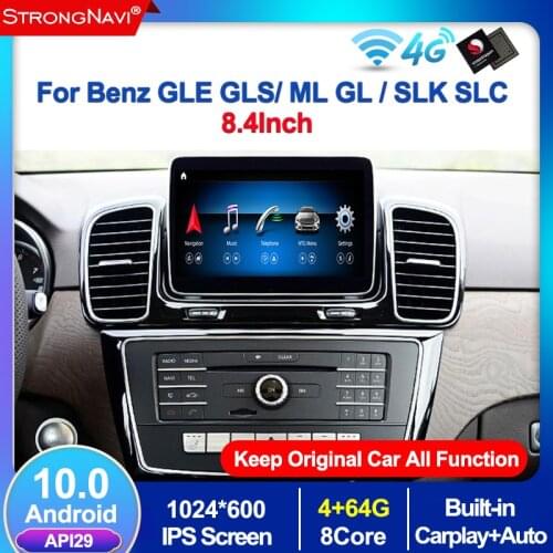 4+64G Carplay Android 10 Car Radio Multimedia Player For Mercedes Benz ML W166/GL X166 GLE SLK R172 SL R231 WIFI BT 4G Lte