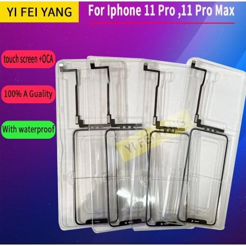 5pcs 100% Tested For Apple Iphone 11 Pro Max 11PRO No Welding Touch Screen + OCA Digitizer Front Glass Lens Outer Panel Flex
