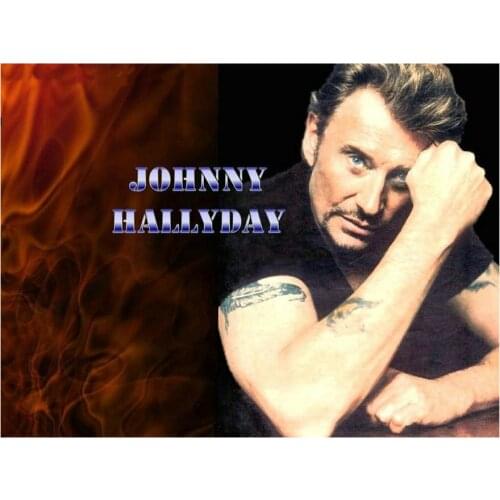 5d square diamond painting johnny hallyday 40x50cm
