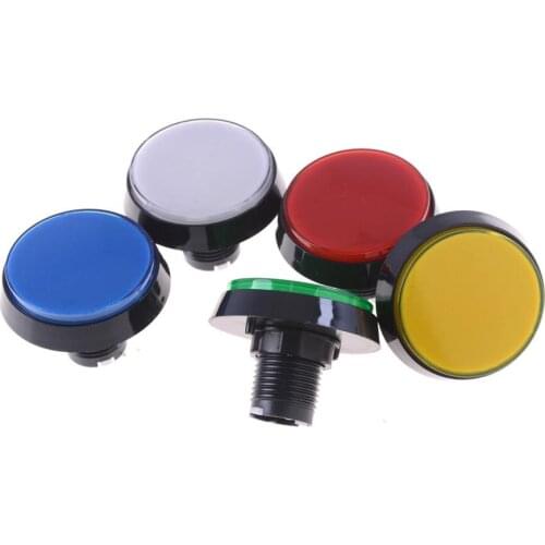 60mm Big Round Arcade Button LED Light Lamp Arcade Video Game Player Push Button Switch For Game Room 5 Colors