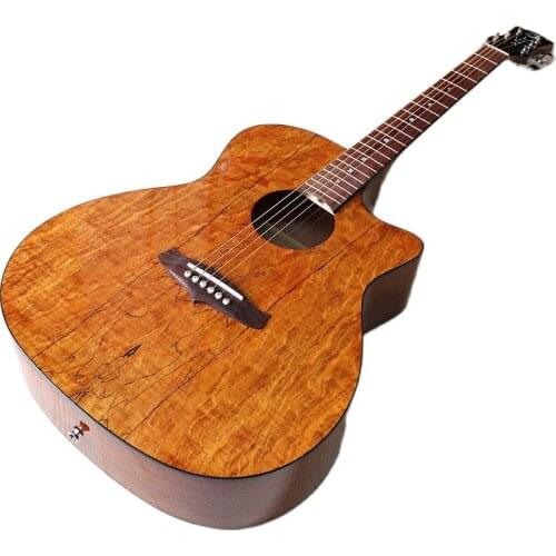 Double F hole acoustic guitar sunburs color 38 inch high gloss 6 string folk guitar full size design echo guitar
