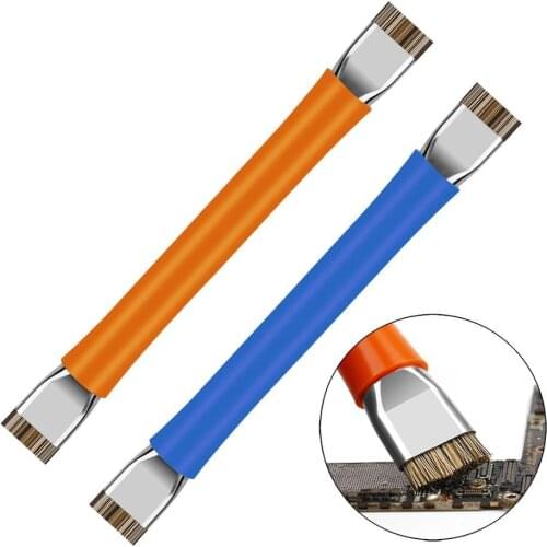 Anti-Static Brush Double Head Insulation Hard Brush Clean Dust Repair Tool ESD Safe Kit For Mobile Phone Motherboard PCB BGA