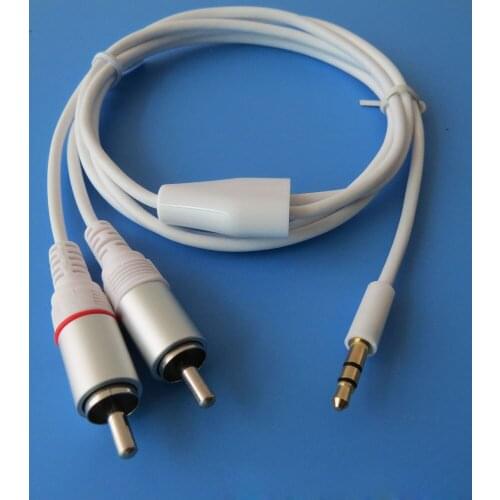 High quality 3.5mm to 2RCA one-to-two audio cable 3.5 to two lotus 1 meter AV audio video cable TV adapter