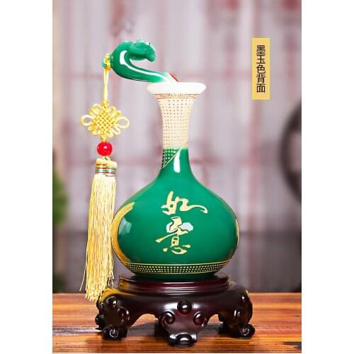 Blessing for Appearance Modeling: Plants Peace. A green vase withmodern minimalist home Living room wine cabinet Decorations Cra