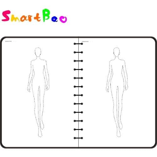 A5 Women Fashion Design Notebook Human Body Template A4 Men Sketch Style Renderings Clothing Designer Tools 50 sheet paper(120g)