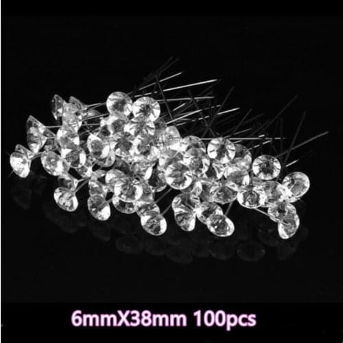 3Sizes 50pcs/100pcs Imitation Diamond Pins Stitching Needles Sewing Accessories Pin Handicrafts DIY Wedding Apparel Bouquet
