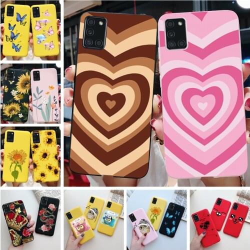 For Samsung Galaxy A31 Case SM-A315F Back Cover Cute Love Heart Matte TPU Silicon Soft Phone Case For Samsung A31 A 31 Case 6.4"