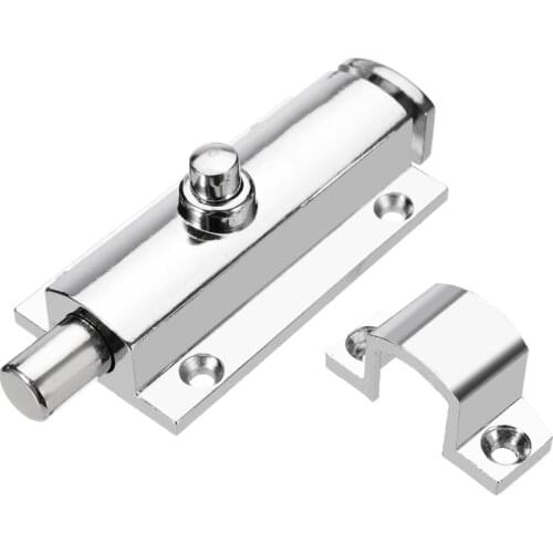 Zinc Alloy Polished Door Press Bolt Lock Security Slide Bolt Locks for Bathroom Toilet Door Window Spring Latch