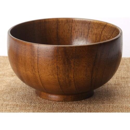 Jujube Wood Solid Wood Japanese Style Wooden Bowl Insulation Eating Noodle Soup Bowl Baby Rice Bowl Family Large/Small Bowl