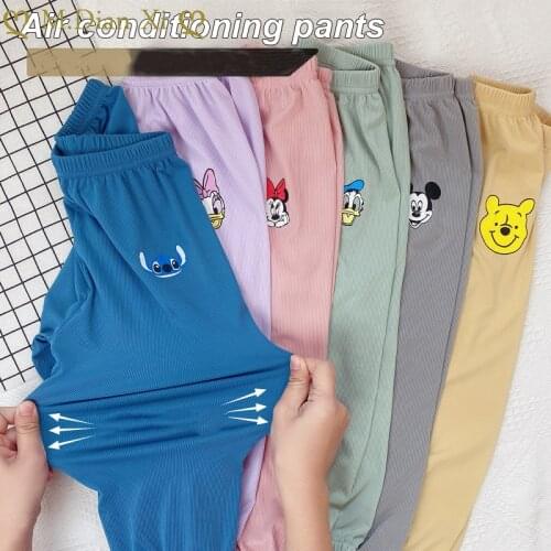 Kids Pants Boys Girls Summer Cartoon Minnie Character Print Mosquito Pants Children Pants for Baby Boys Pants Casual Pants 1-7Y
