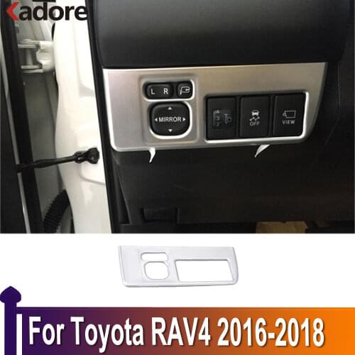 For Toyota RAV4 RAV 4 2016 2017 ABS Matte Head Light Switch Control Trim Cover Head Lamp Button Frame Stickers Car Accessories
