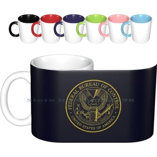 Federal Bureau Of Control | Control Game Logo | Distressed Logo Ceramic Mugs Coffee Cups Milk Tea Mug Federal Bureau Of Control