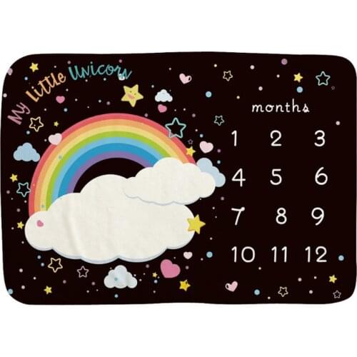 Baby Milestone Rainbow Blanket Photo Background Cloth Infants Photography Prop