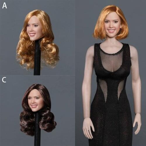 GC035 1/6 Scale Female Smiling Beauty Head Sculpture Series 2 Head Sculpture Model For 12'' Action Figure Body DIY Accessories