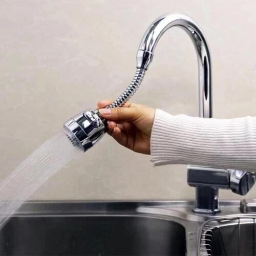 Flexible Water Tap 360 Degree Rotatable Silver Color Easy Installation 3 Levels Faucet Nozzle Kitchen Accessories