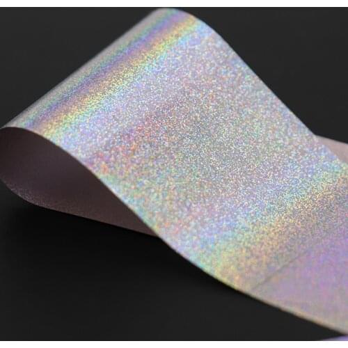 Holographic Nail Foil Silver Laser 100cm Roll Foil Charms Fingernail Tips Nail Art Decoration