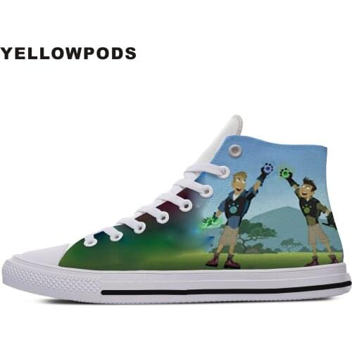 Personality Mens Casual Shoes Hot Cool Handiness Cartoon Funny Kawaii Wild Kratts Cute Cartoon Custom Sneakers White