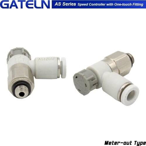SMC Type Speed Controller with One-touch Fitting Meter-out Throttle valve Pneumatic fitting AS1201 AS2201F 3201F 4 6 8 10mm hose