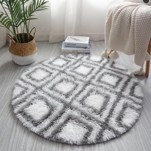 Circular Thick Carpet for Living Room Plush Rug Children Bed Room Fluffy Floor Carpets Window Bedside Home Decor Rugs Soft Mat