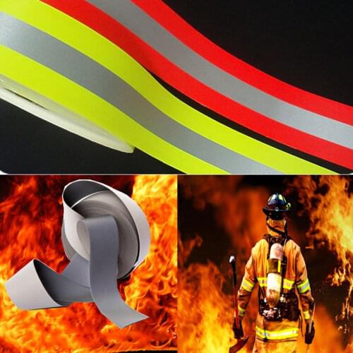 5Cm Fluorescent Yellow Red Flame Fire Retardant Reflective Cotton Fabric Ribbon Warning Tape Diy Sewing Work Clothes Accessories