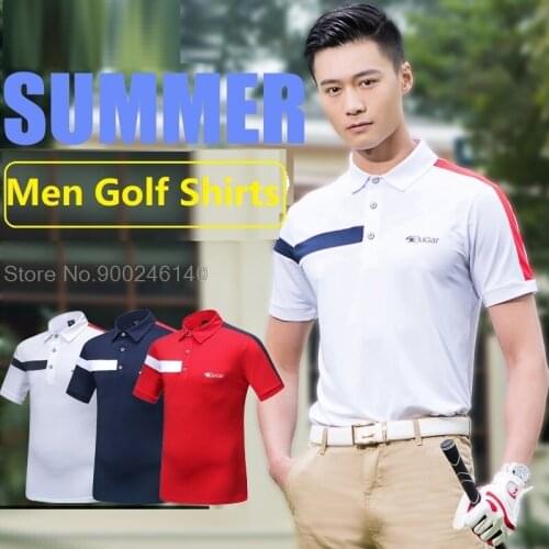 Mens Summer Golf Shirt Short Sleeve Breathable Golf Clothing Men Quick-dry Casual Sportswear Patchwork Training Tops M-3XL