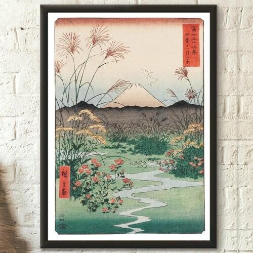 Wall Artwork Otsuki Plain in Kai Province Canvas Painting Home Decor Ukiyo-e Pictures Modular Japan Edo Period Hiroshige Poster