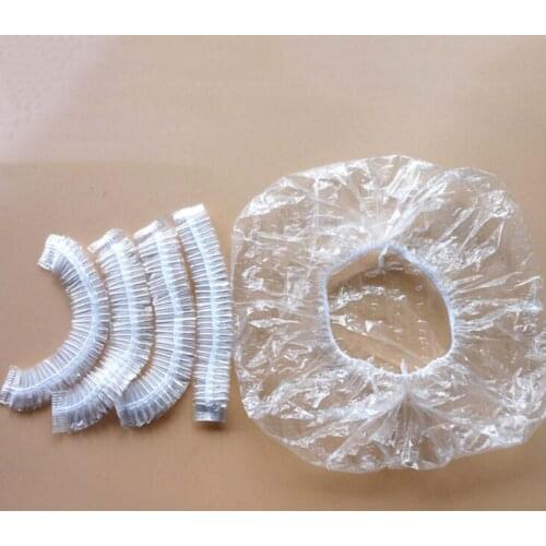 100Pcs Disposable Hotel Shower Bathing Clear Hair Elastic Caps Hats Shower Caps Home Outdoor Safe Bathing Accessories