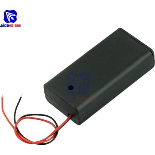 Diymore 2x1.5V AA Battery Holder Plastic Box with Cover On/Off Switch & Cable Lead for Arduino