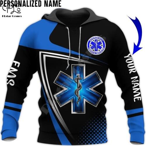 PLstar Cosmos Emergency Medical Service EMS 3D Printed Hoodies Sweatshirts Zip Hooded For Men/Women Casual Streetwear Style-E03