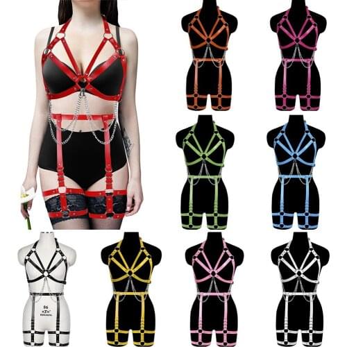 Harness Leather Bdsm Womens Metal Accessories Sexy Stockings Bondage Lingerie Sword Belt Female Festival Rave Wear Body Garter