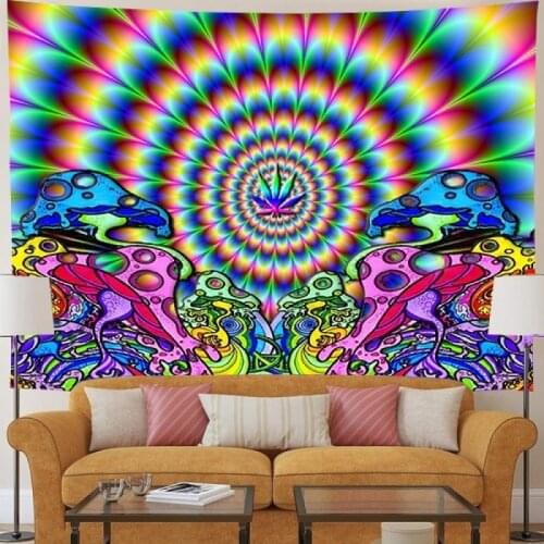 Fairytale Forest Mushroom Tapestry Wall Hanging Art Print Tapestry Psychedelic Tapestry Hippie Decor Home Decoration Accessories