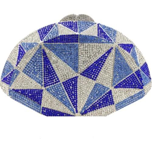 Boutique De FGG Multicoloured Plaid Women Crystal Evening Bags Party Rhinestone Handbags and Purses Wedding Bridal Clutch Bag