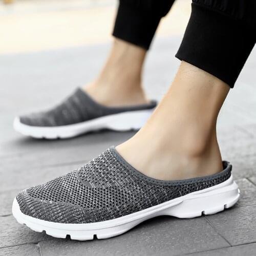 Women Sandals Summer Shoes Flats Half Slippers Canvas Shoes Fashion Sneakers Shoes Loafers Woman Flats Sandals Mule Shoes Size48