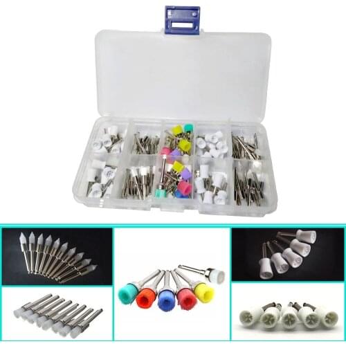 1 Box (100 Pieces, 5 Types) Dental Polishing Brush Cup for Low Speed Handpiece