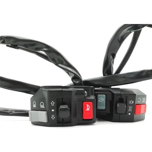 1Pair Black DC12V Motorcycles Bikes 7/8" Handlebar Low/High Beam/Horn Switch