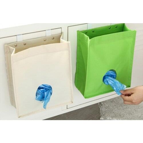 1PC 420D Nylon Garbage Rubbish Bags Hanging Kitchen Packing Shopping Bag Trash Can Household Cleaning Tools OK 0196