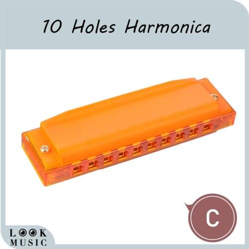 1 Piece 10 Hole Cute Harmonica for Beginners Educational Kids Children Harmonica Toy Orange