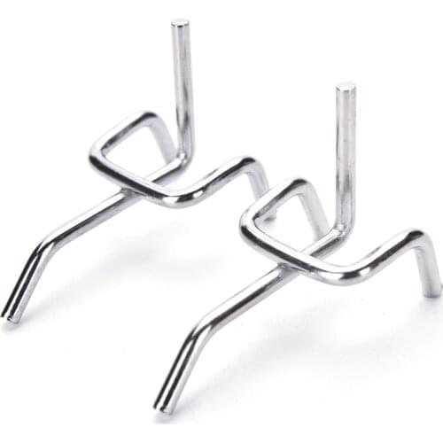 10Pcs 5cm Peg Board Hooks Board Wall Display Shop Peg Slat Walling Home Hanger Chrome Metal Stainless Steel Pegboard Hooks