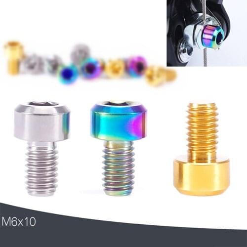 4/8pc M6x10 Bike Disc Brake Wire Fixing Bolts Mountain V-brake Road C-brake Caliper Inner Cable Line Fixed Screw Bike Accesorios