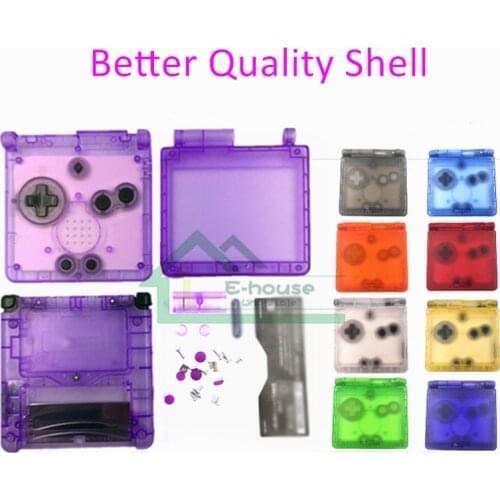 5pcs Better Quality for GBA SP clear Shell Case Cover replacement for Game boy SP console Housing