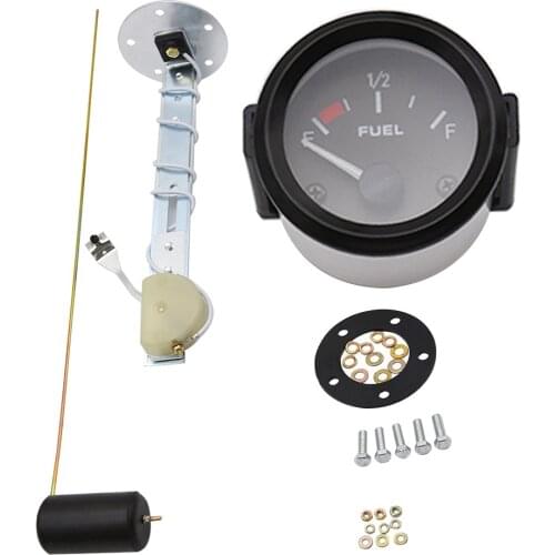 NEW 2'' 52mm Automotive Petrol Motor Car Truck Fuel Gauge Fuel Level Meter with Fuel Level Sensor White LED E 1/2 F Pointer 12V