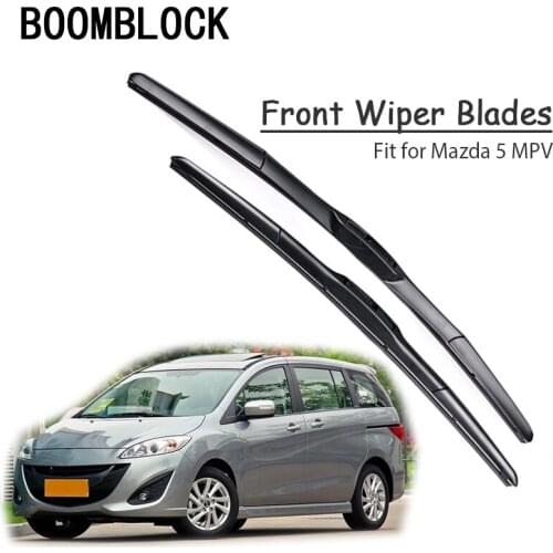 BOOMBLOCK 2PCS High Quality Front Windshield Wiper Blades For Mazda 5 MPV 2016 2015 2014 2013-2005 Accessories