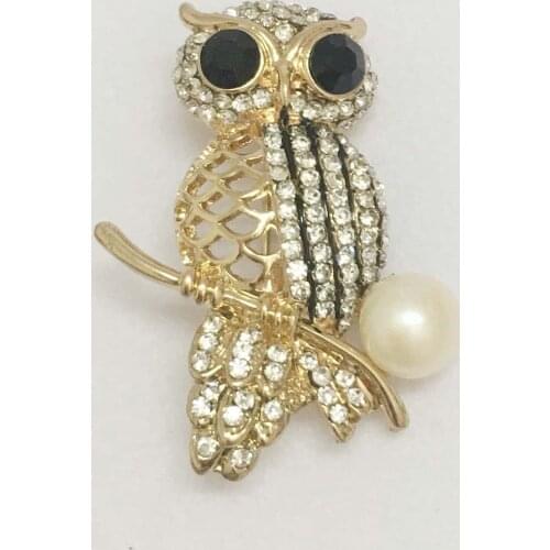 100% nature freshwater pearl brooch -very fashion high quality AAA pearl, owl brooch