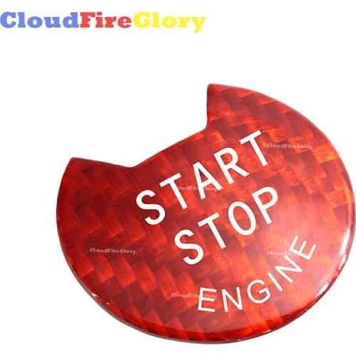CloudFireGlory For Infiniti Q50 Q60 2017 2018 2019 Carbon Fiber Red Engine Start Stop Push Button Cover
