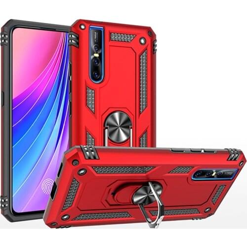 Hybrid Armour Holder PC Phone Case For Vivo Y12 Y15 Y17 X21 X23 X27 Matte Silicone Back Shell Cover For Vivo Nex A S V15Pro Capa