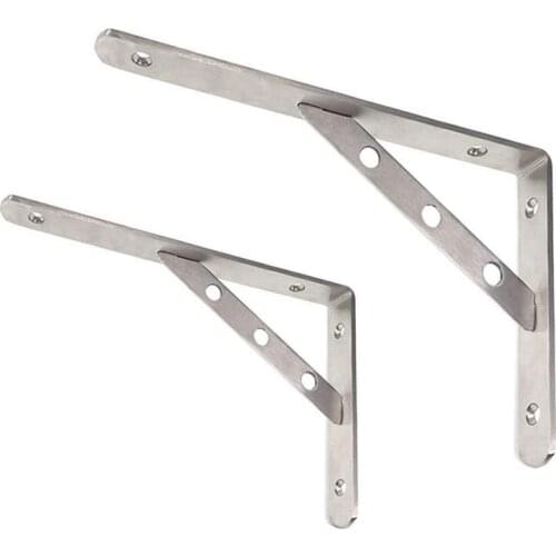 Quality SUS 304 Solid Stainless Steel 90 Degree Angle Wall Mounted Shelf Supporter Bracket Frame (1 Pair)